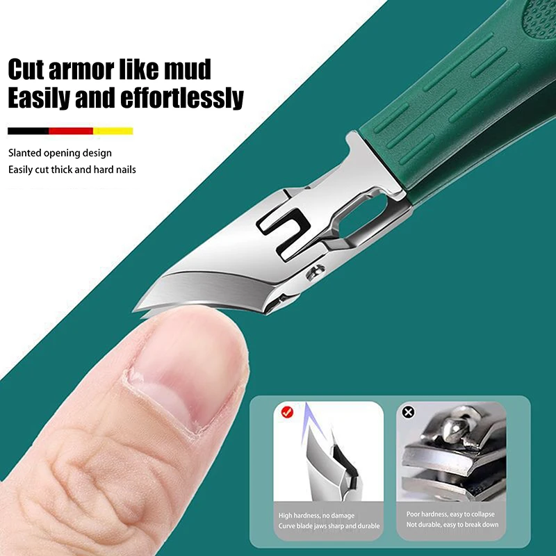 Curved Nail Clippers Anti-Splash Nail Clippers Large Opening Special Nail Clippers Diagonal Pliers Nail Scissors Manicure Tools