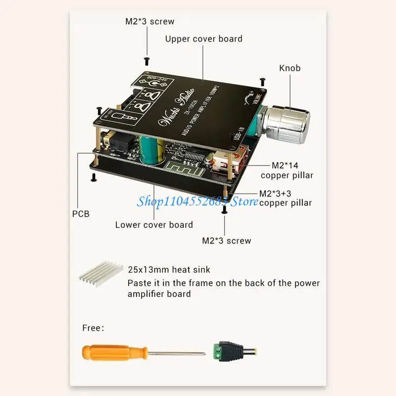 

Y6GD Compact Amplifier Receiver Board BT Name Modification 100W+100W AUX Inputs