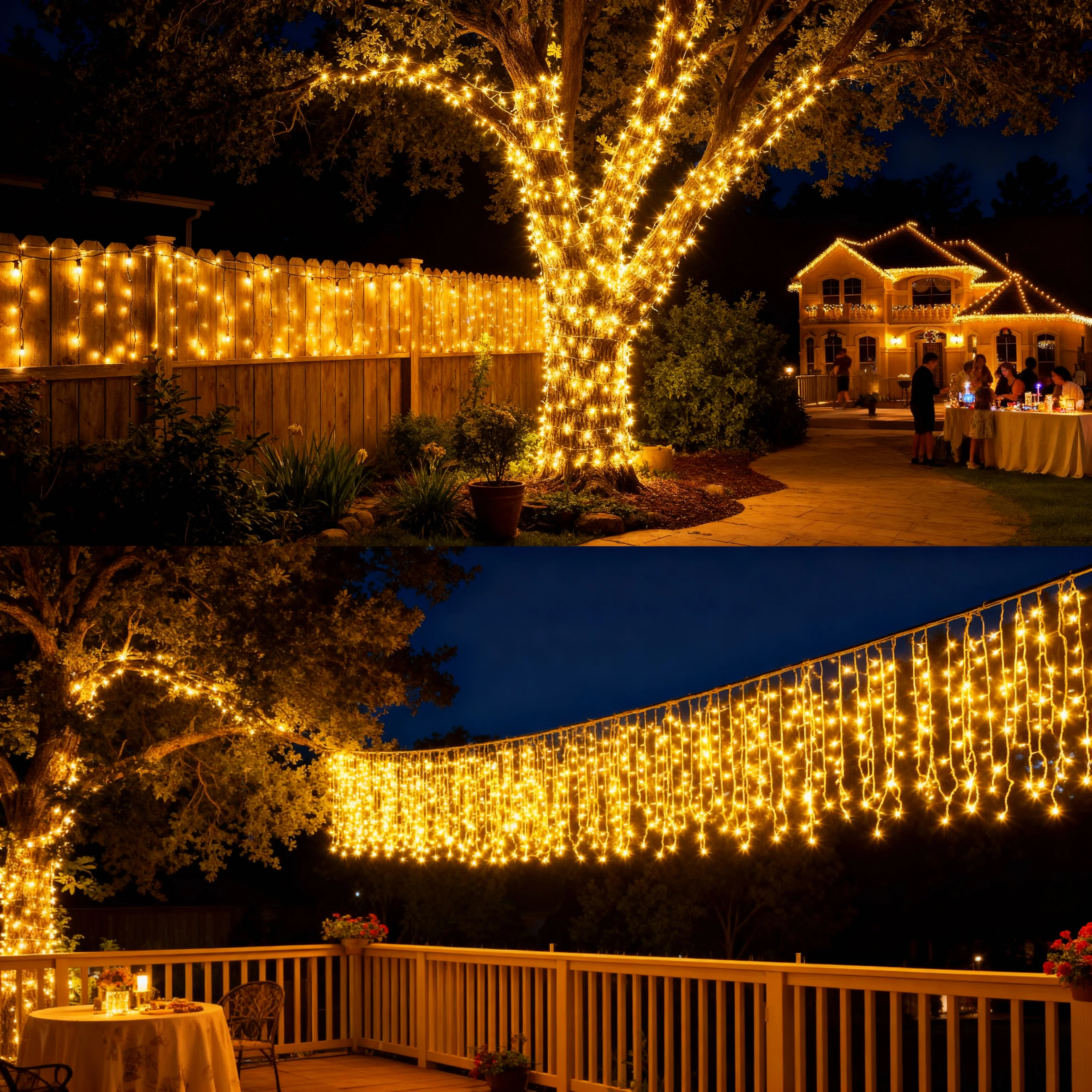 مقاوم للماء بالطاقة الشمسية LED سلسلة أضواء عيد الميلاد لون نابض بالحياة في الهواء الطلق حديقة ساحة ديكور مثالية للعرض الليلي للاحتفال بالعطلات