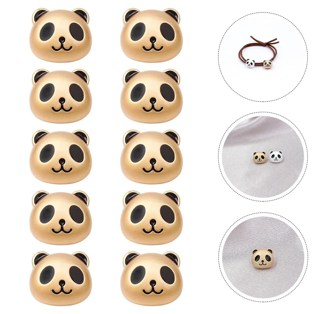 

10Pcs Headdress Beads Charms Panda Shape Loose Beads for DIY Jewelry Making Accessories Craft Decorative Alloy Spacer