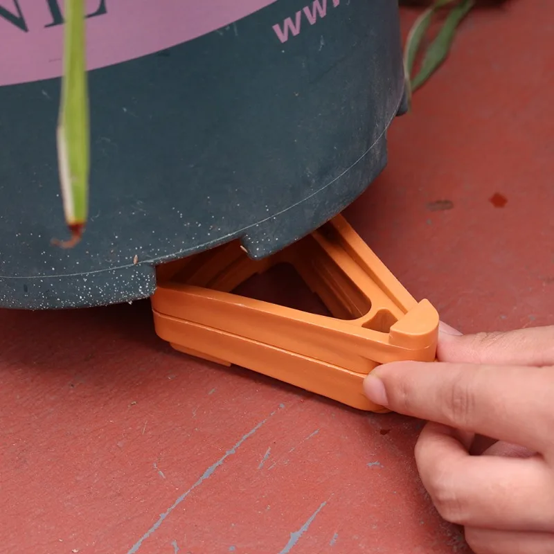 Flower Pot Base Bracket, Invisible Tripod, Outdoor Bonsai Stand, Ventilation and Anti Rot Base Mat, Tray, Triangular Trailer