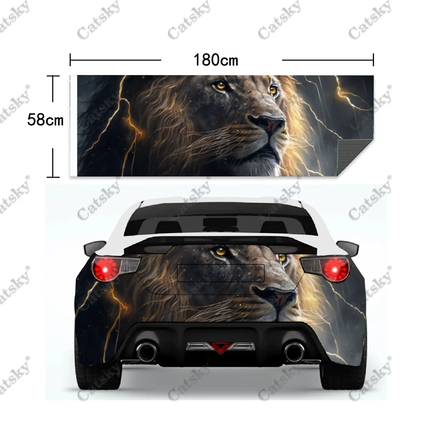 Etiqueta engomada del coche del animal del león paquete auto trasero apariencia gráfica dolor coche patrón decorativo personalizado accesorios pegatina