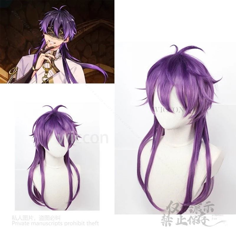 

Anime Game Nu: Carnival Rin Wig Cosplay Purple Wig 3th Anniversary Gradiently Long Synthetic Hair Free Wig Cap Cosplay