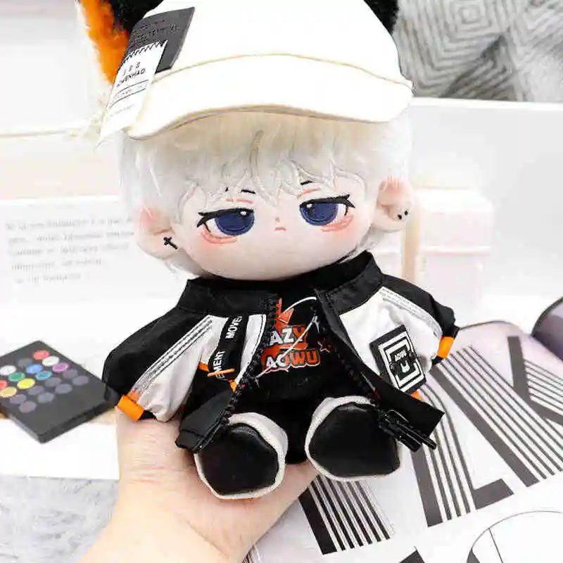 20cm Doll Clothes Wolf  Prince Ear Hat Overcoat Fashion Suit Stuffed Plushies Plush Doll Accessories Anime Toy For Kids Gifts