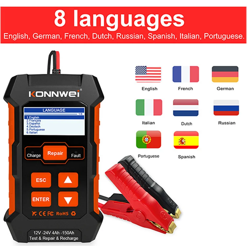 

KONNWEI новый KW520, автомобильное зарядное устройство, ремонт и тестер, продукт «три в одном»