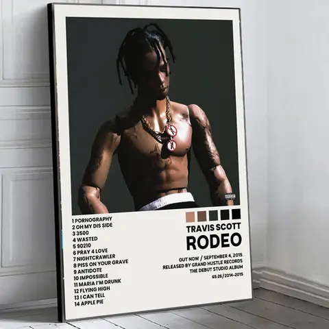 음악 앨범 커버 Postert-travis 랩퍼 S-scott 힙합 가수 앨범 커버 캔버스 회화 벽 아트 그림 포스터 룸 장식