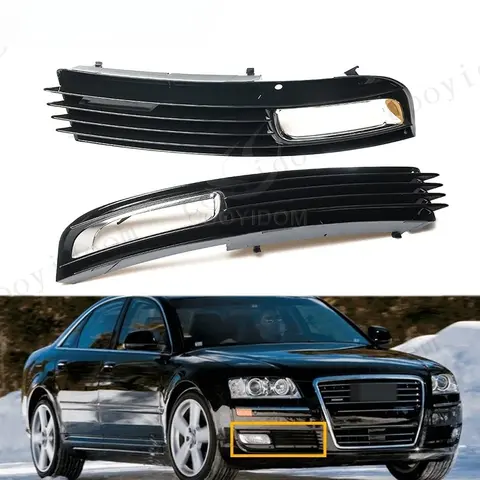 For Audi A8 D3 2008 2009 2010 4E0807681AN 4E0807682AN Car Fog Light Grille Front Bumper Fog Light Frame Grille car-styling