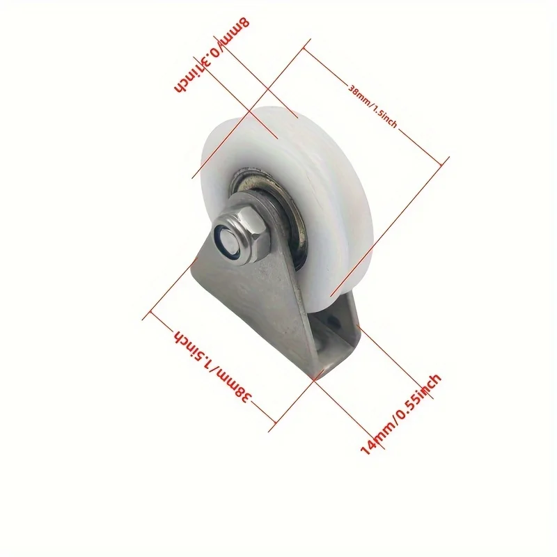 2pcs U-Groove Wheel with Bracket Bearing 6mm Steel Rope Pulley Wheel with Base 6*38mm for Wire Guide Plastic Material