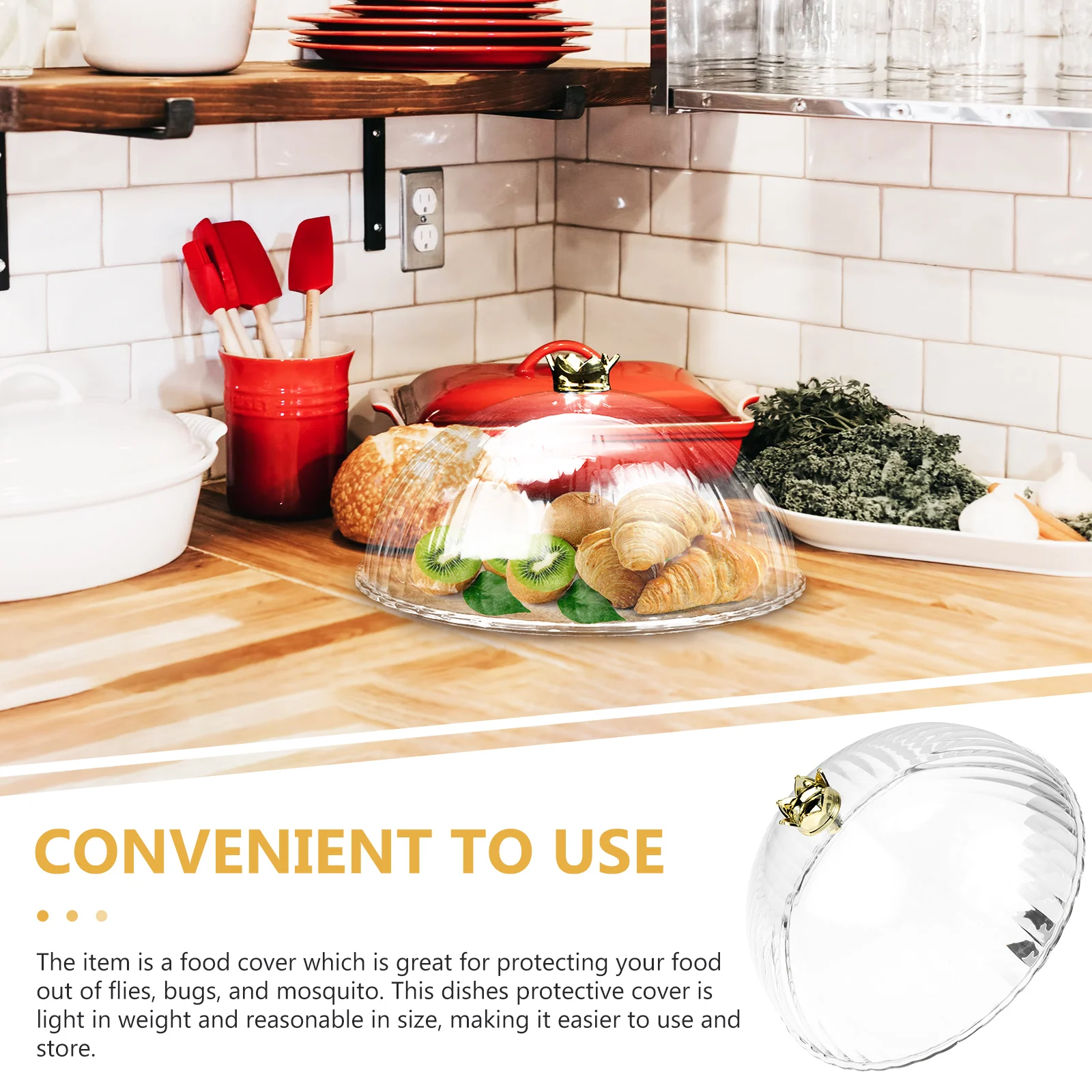 

Anti-Mosquito Food Cover Smooth Edge Thickened Safe Material Visible Design For Household Use Dish Protector Table Cover