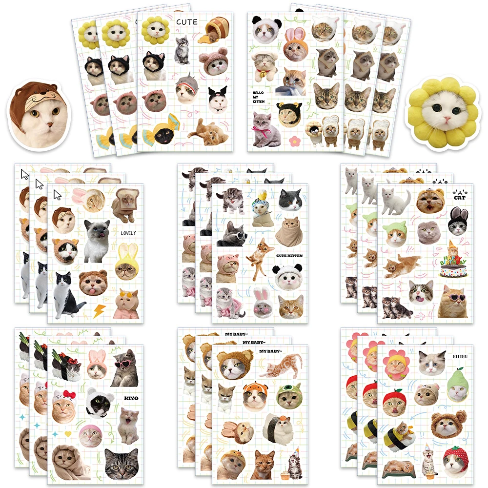 

8/16sheets Animal Cat MEME Graffiti Stickers Funny Cartoon Decals for Notebook Water Bottle Laptop Cute Decoration Sticker Gifts