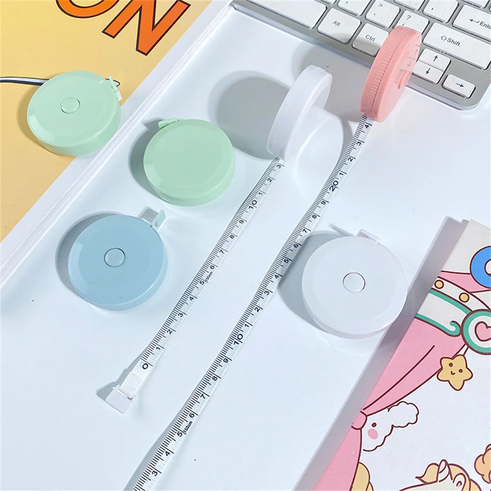 Mini Soft Tape Measure Retractable 1.5m 5ft 60" Sewing Tailor Body Measuring Ruler Clothes Home Students Height Measurement