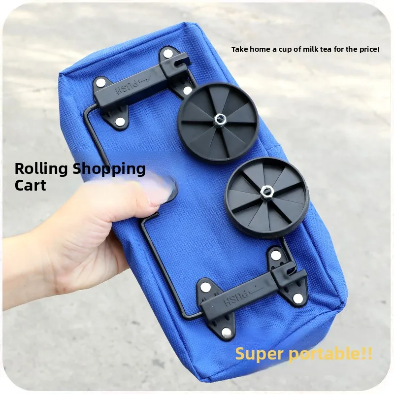 

Large Capaci Portable Folding op Cart Women's Vegetable Bung Trolley with Wheels Retractable Handle Household en...