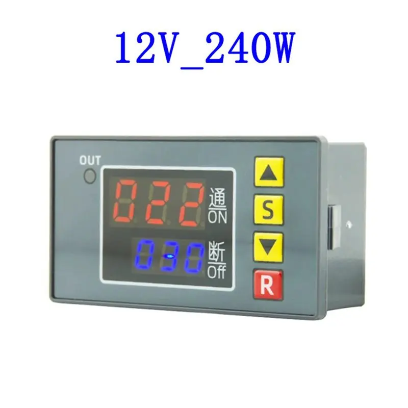 M09K 2X T3231 Digital Time Delay Relay Multifunction LED Display Cyclic Timing Control Switch Adjustable Timing Relay,B