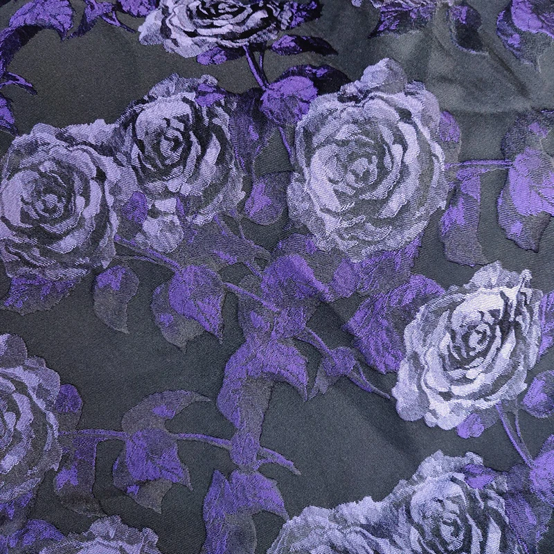 Tessuto broccato Jacquard fiore viola di fascia alta europeo e americano per le donne abito patchwork tappezzeria materiale per cucire fai da te