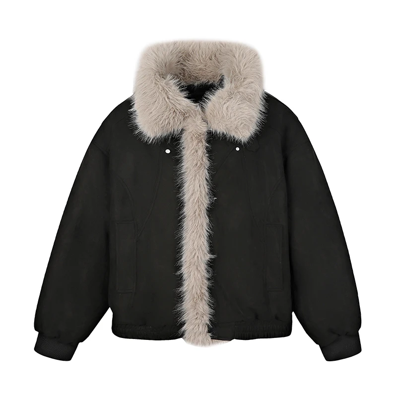 Fashion Fur Integration Short Padded Cotton Jacket Men 2025 Winter New High-End Parkas Trendy Warm Jackets Handsome Cotton Coats