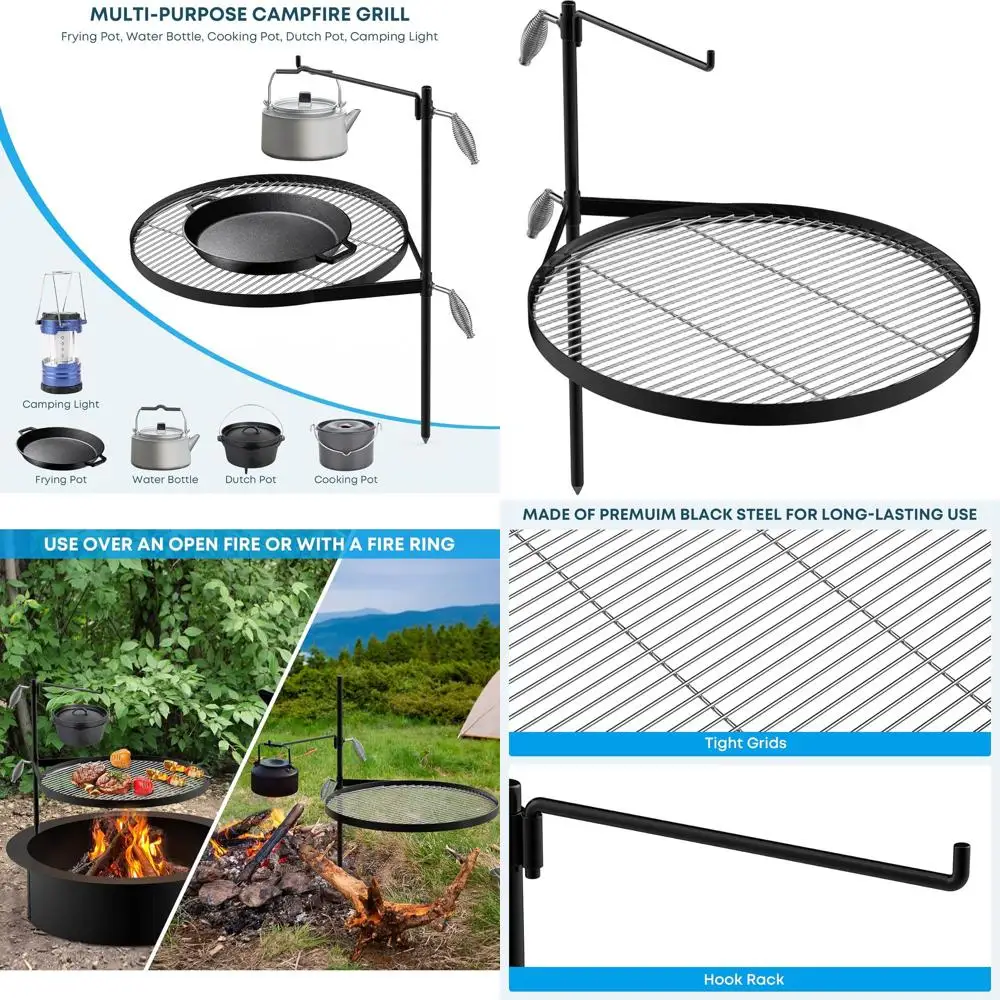 

Портативная подставка для приготовления пищи из нержавеющей стали для грилей, приготовления на открытом огне и кемпинга