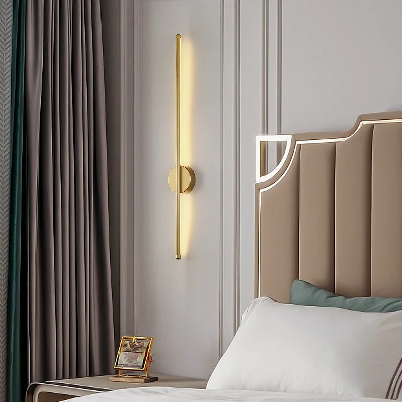 Modern Wall Light Simple Gold Black Long New LED Wall Lights Living Study Dining Room Bedside Aisle Loft Hall Lamps