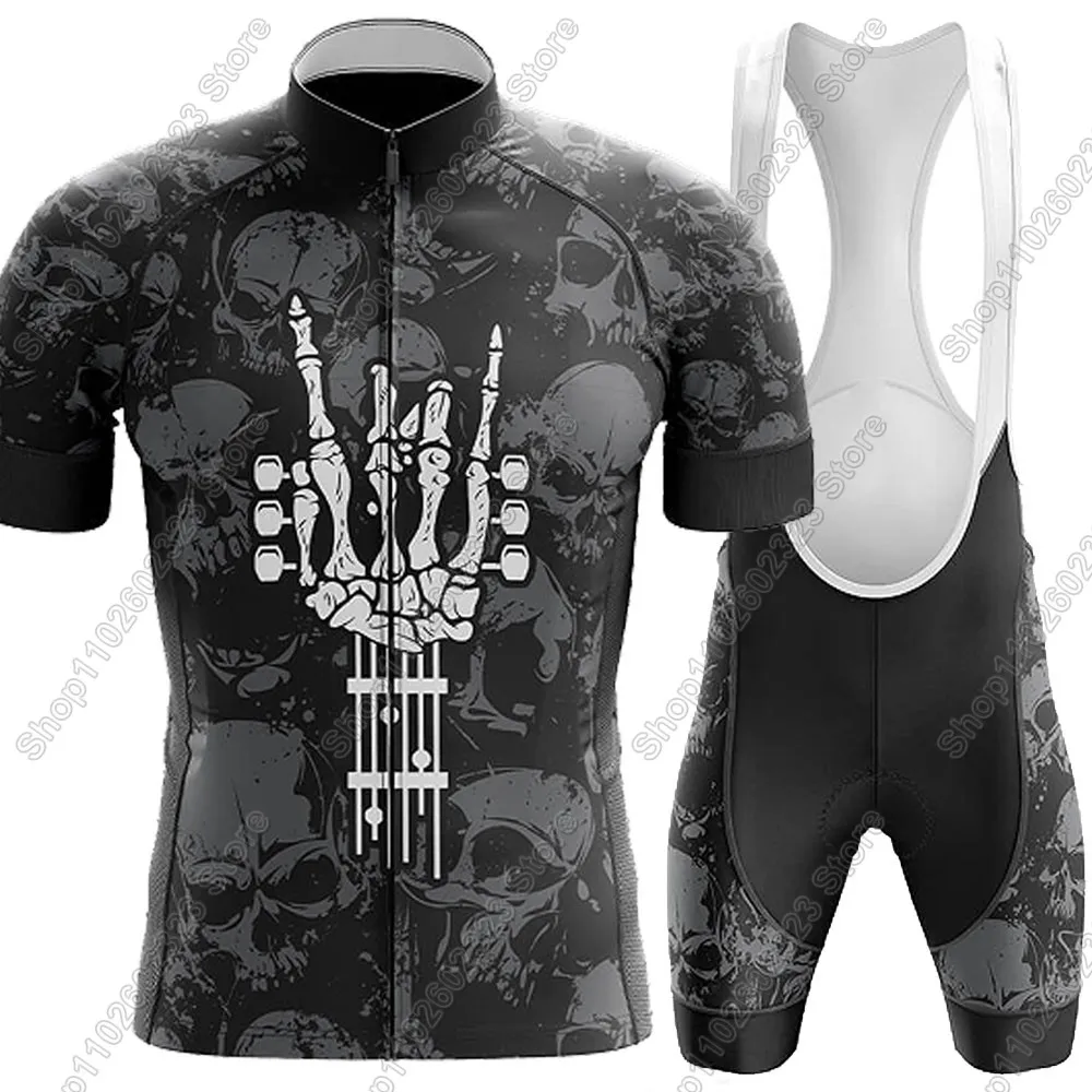 Rock-and-Roll Cycling Jersey 2025 Set Summer Bicycle Clothing Road Bike Shirts Suit Bicycle Bib Shorts MTB Ropa Maillot
