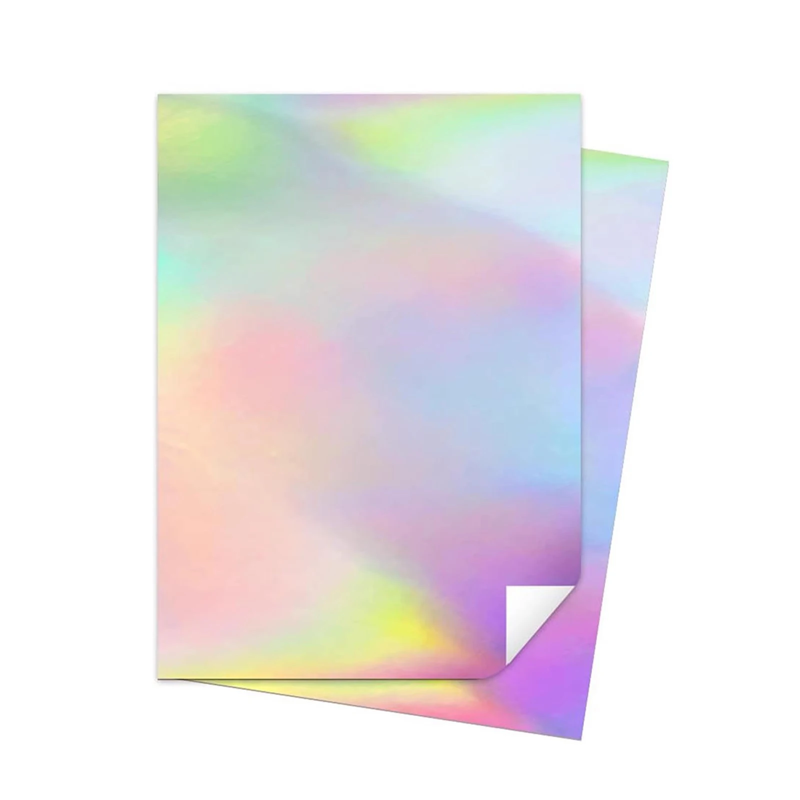 A4 Holographic Printable Vinyl Sticker Paper Waterproof Quick Dry Rainbow Finish for Laser Printers