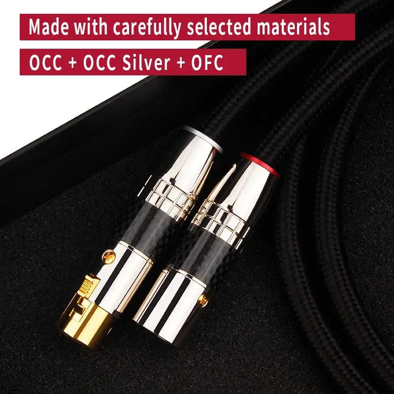 Yyaudio cabo xlr de alta fidelidade occ ofc banhado a prata e cobre 2 xlr macho para fêmea cabo de áudio