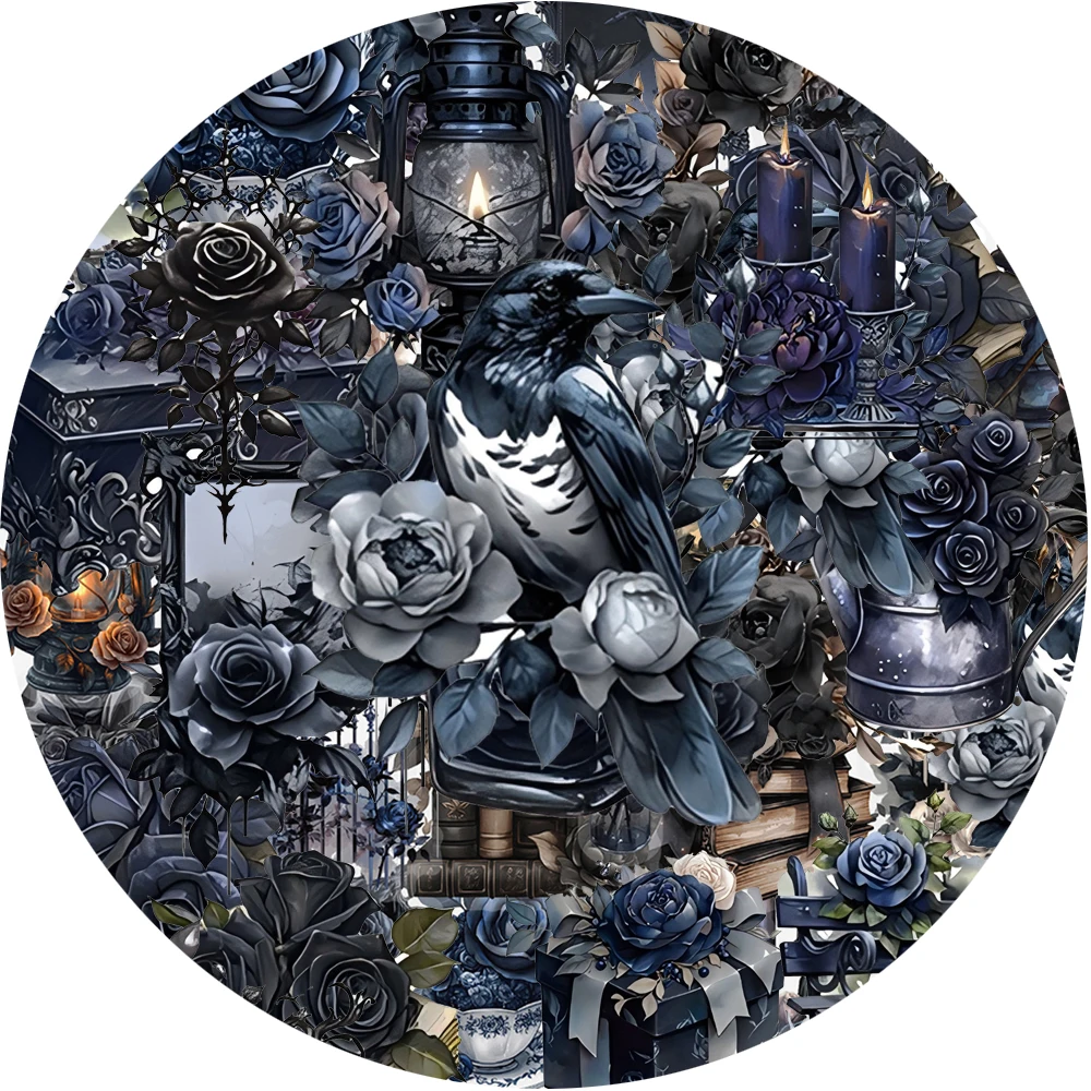 

10/30/50PCS Black Rose Dark Cartoon Stickers Gothic Graffiti Skateboard Notebook Waterproof Cool Decoration Decals Toys
