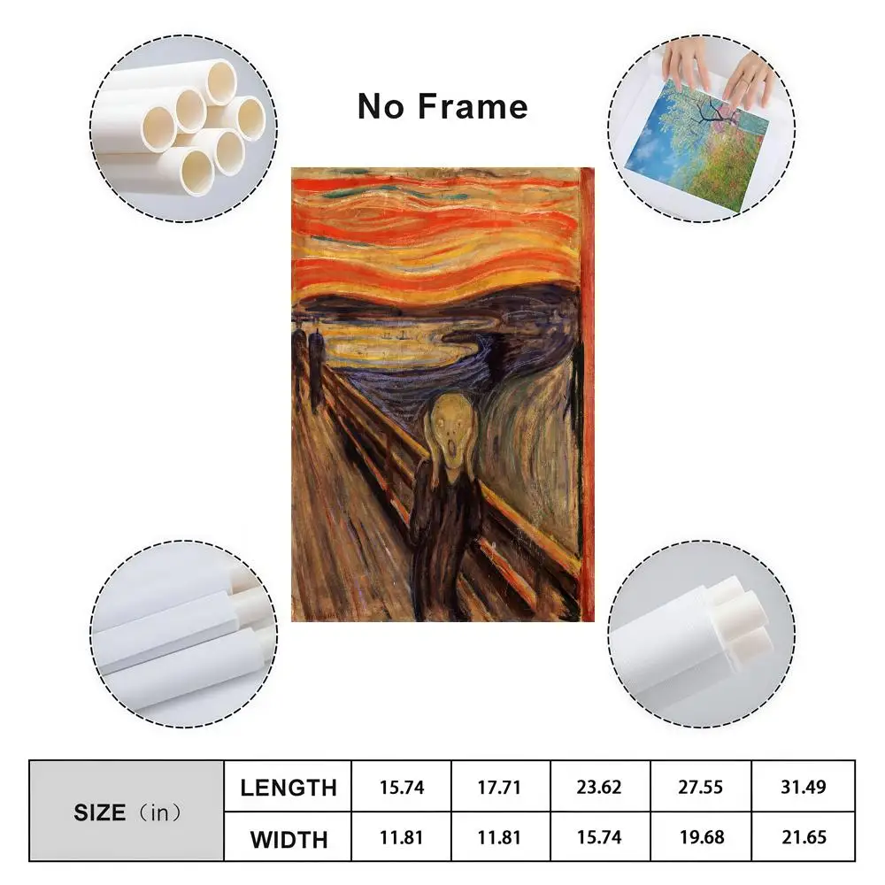 The Scream Edvard Munch Poster Cover For Room Canvas Painting Print Art Home Wall Decor Picture Gift