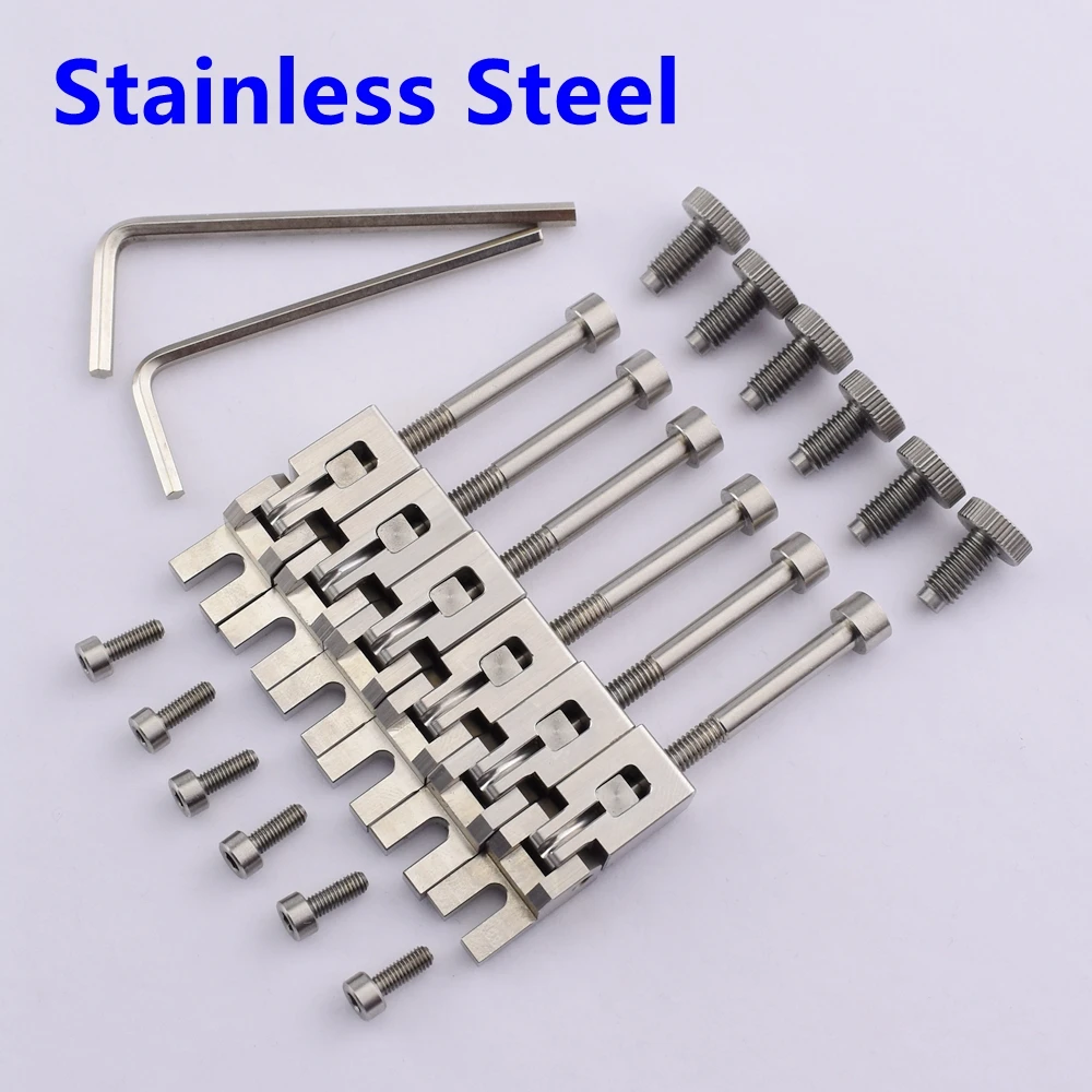 1 Set ( 6/7 Strings ) Guitar Bridge Stainless Steel Saddle For FR Tremolo System Bridge - Made in Japan