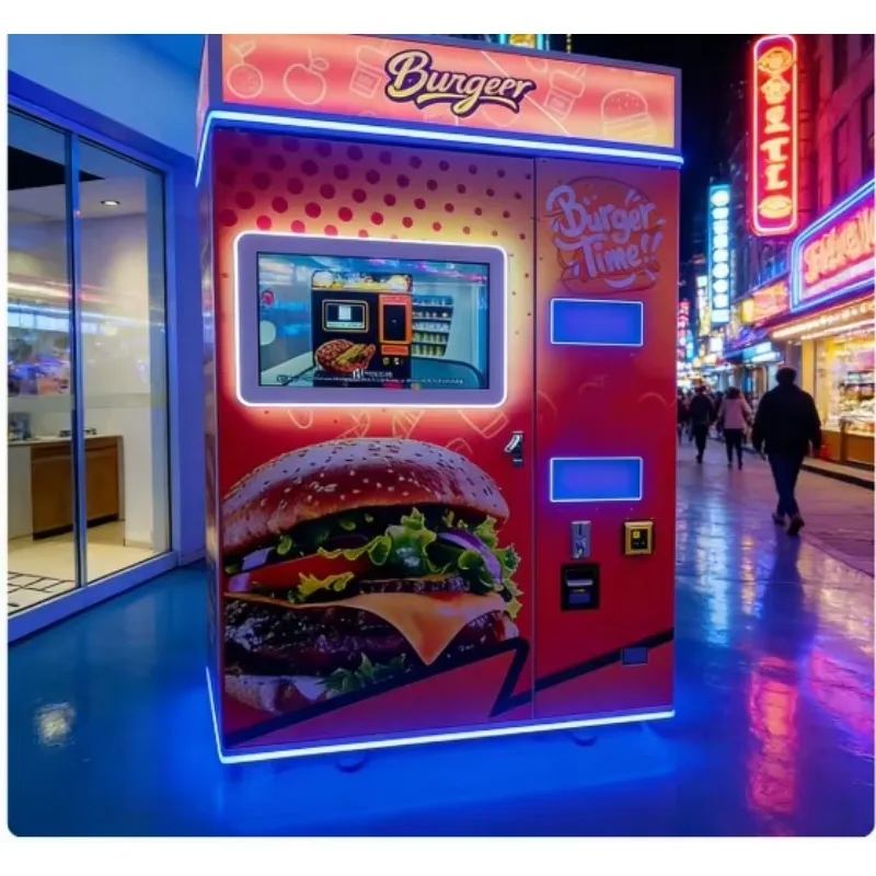 Burger vending machine, fully automatic outdoor French fries vending machine