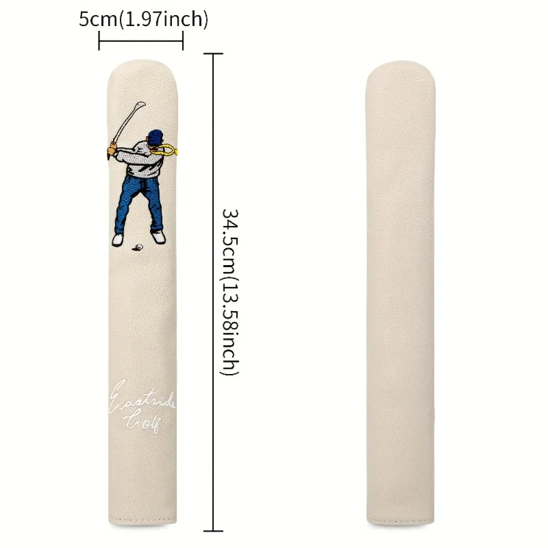 Linda cubierta de varilla de posicionamiento de golf de dibujos animados, accesorios de golf, disponible en colores negro, blanco y beige, a prueba de polvo y duradero