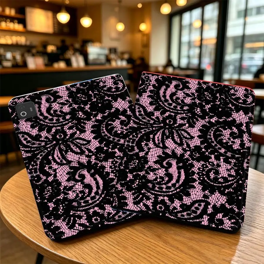 Dark Floral Lace Case for Xiaomi Pad 6s Pro 7 Ultra Pad 5 6 7 8 Pro Redmi Pad SE K Pad 8.8 9.7 12.4 Inch with Pencil Slot