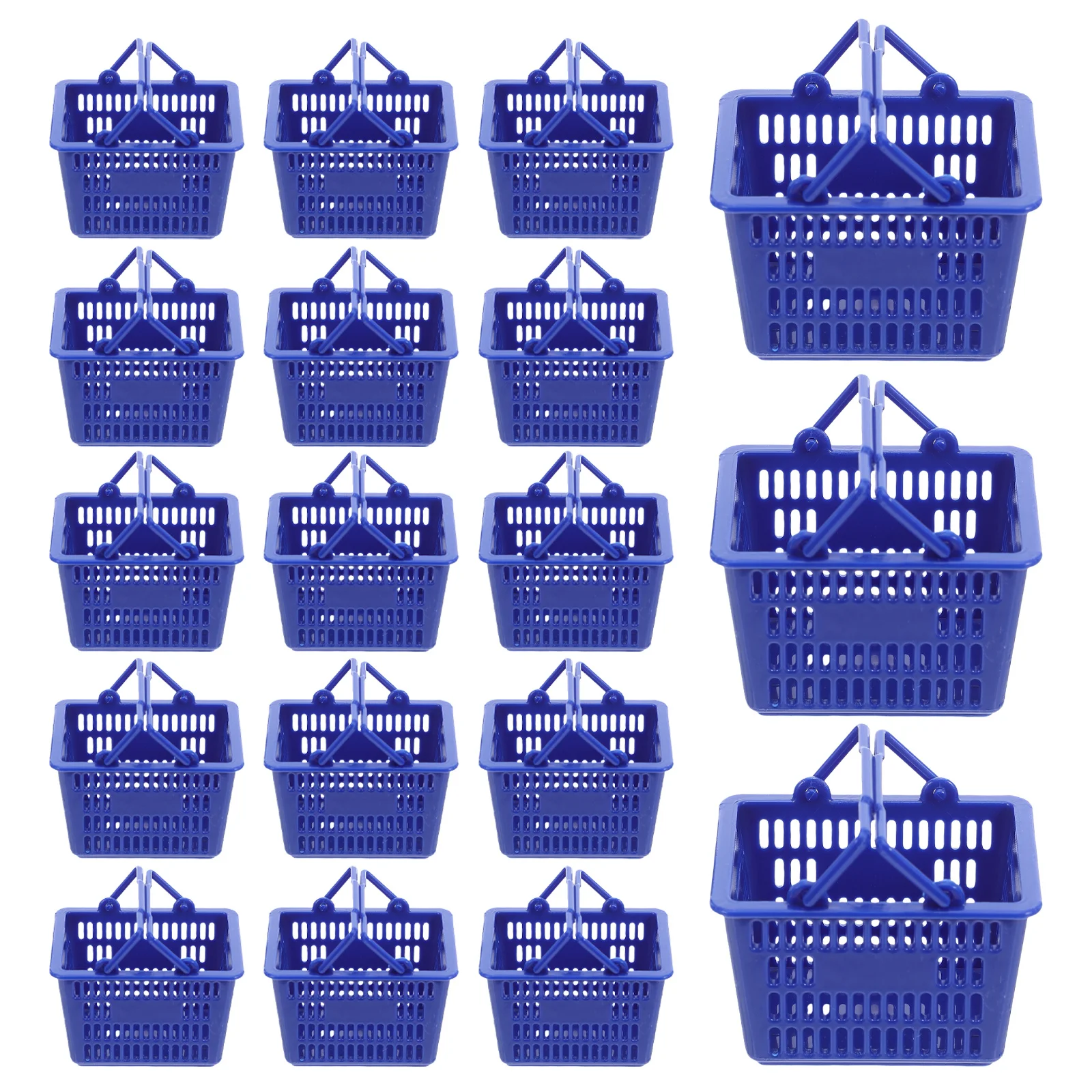 20개 귀여운 미니 식료품 바구니 현실적인 디자인 휴대용 쇼핑 바구니 유아 유치원 역할 놀이 장면 손 운동 능력 향상