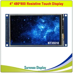 3.97 / 4 inch 480*800 16.7M HD MCU Parallel IPS TFT LCD Module Display Screen Resistive Touch Panel NT35510 for Alientek STM32