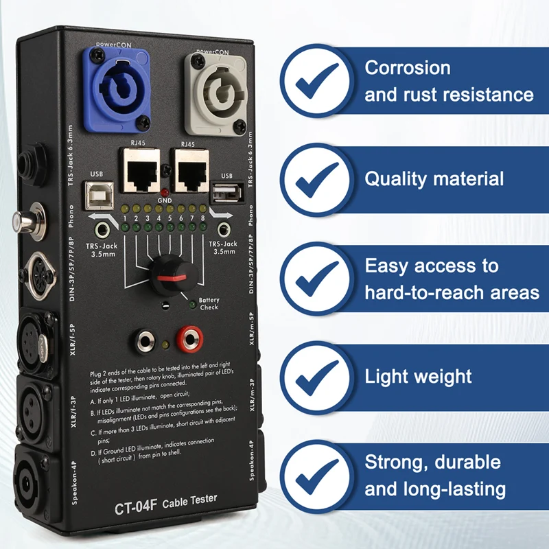 Multifunctional Line Tester Audio Line Xlr Signal Line Tester