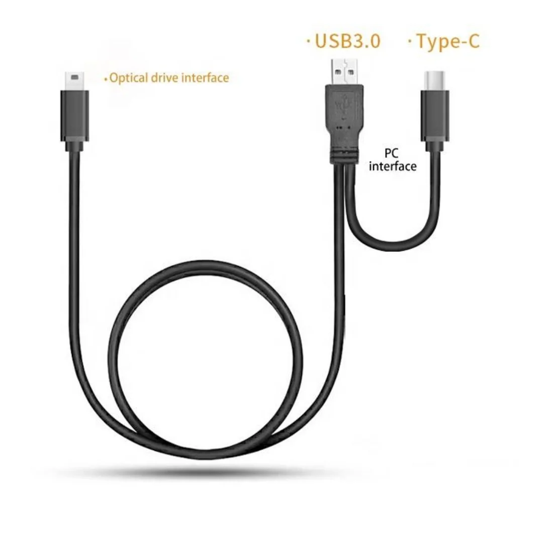 Zewnętrzny napęd CD-ROM z interfejsem USB3.0 i Type-c, kompatybilny z wieloma systemami Windows, Mac OS i Linux