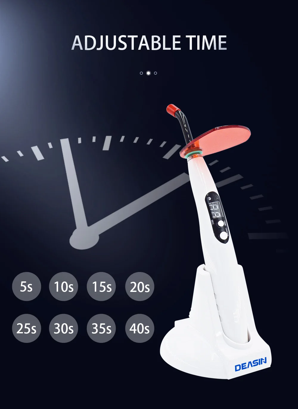 High Power Wireless Dental LED Curing Light 1200~1500mW/cm² Resin Cure Unit