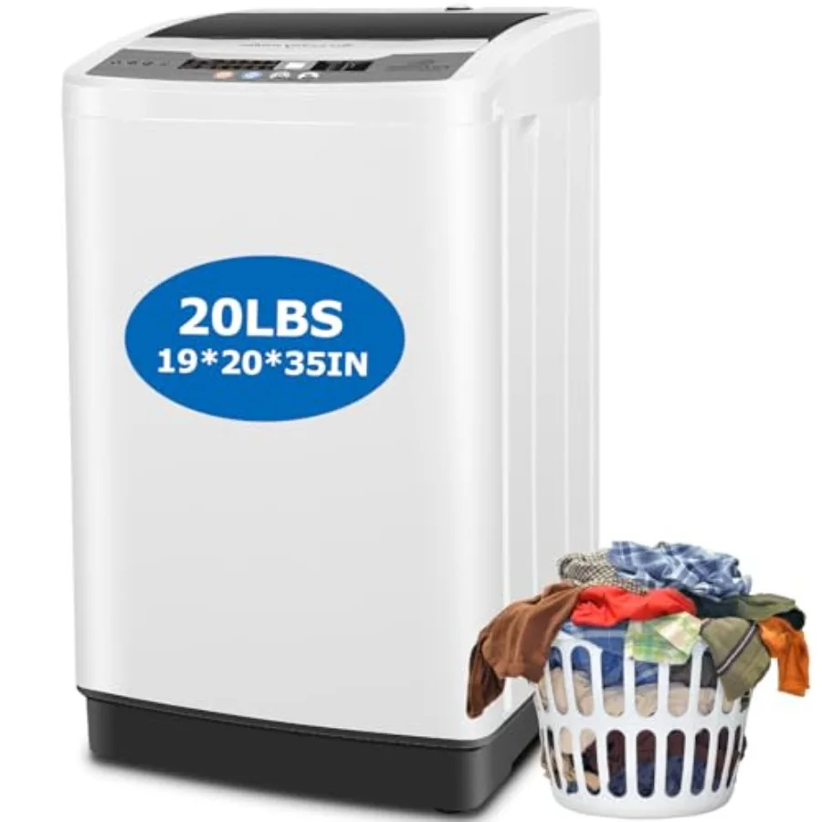 

Портативная стиральная машина 20 фунтов (9,07 кг) Ccity, полностью автоматическая, 2,8 куб. фута, стирально-сушильная машина с 10 программами и 8 уровнями воды для ухода за бельем