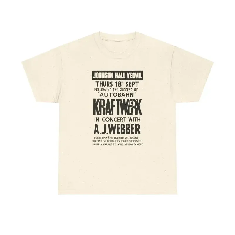 Throwback Retro Concert Poster T Shirt Kraftwerk Autobahn NWT S 5XL