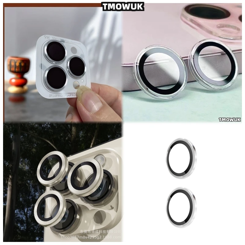 

Unique Metal Camera Lens Film Tempered Glass Full Cover For IPhone 16 15 14 Pro Max Plus 13 12 11 Pro Max Mini