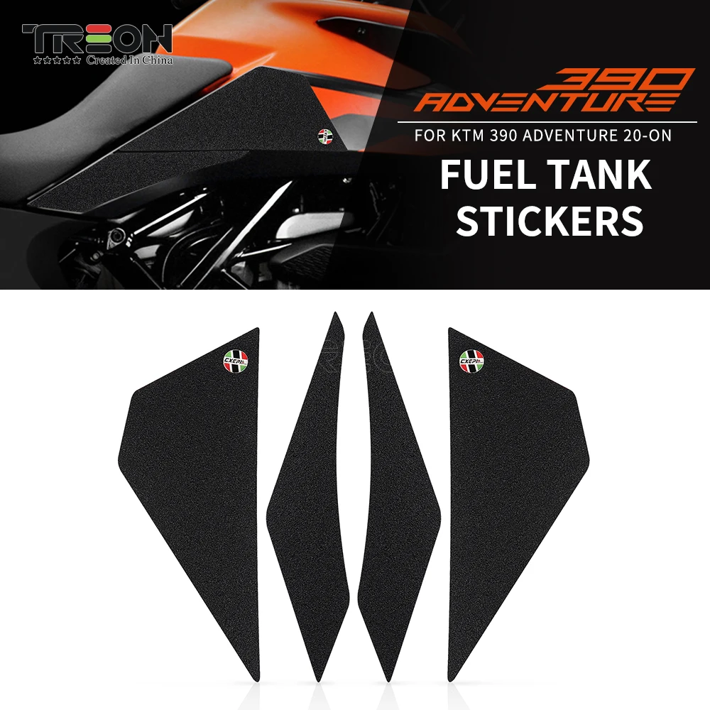 For KTM 390 ADV Adventure 2020 2021 2022 2023 Tank Knee Grip Traction Side Decals Motorcycle Anti Slip Tank Pad Stickers