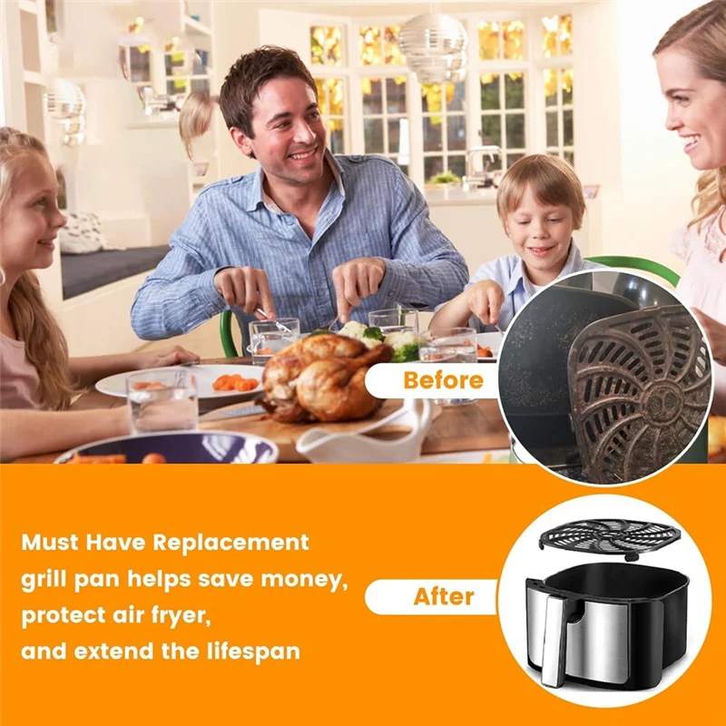 

A83X-Сковорода-гриль для аэрофритюрницы Gourmia GAF716 GAF798 7QT, аэрофритюрница с антипригарным покрытием, запасные части для аэрофритюрницы, аксессуары, поднос