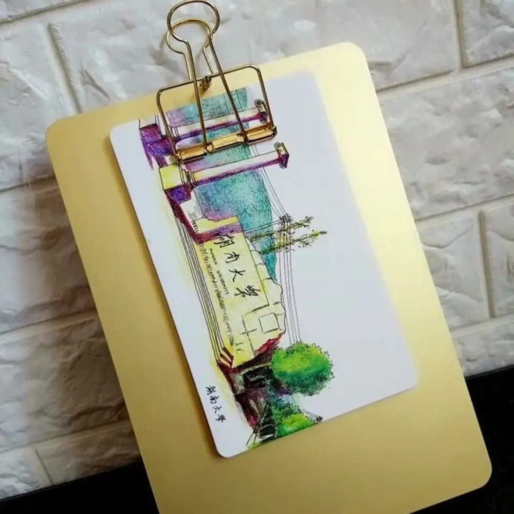 

Durable A4/A5 Metal Clipboard Clip Multifunctional Hangable File Folder Collect Book Clips School Supplies