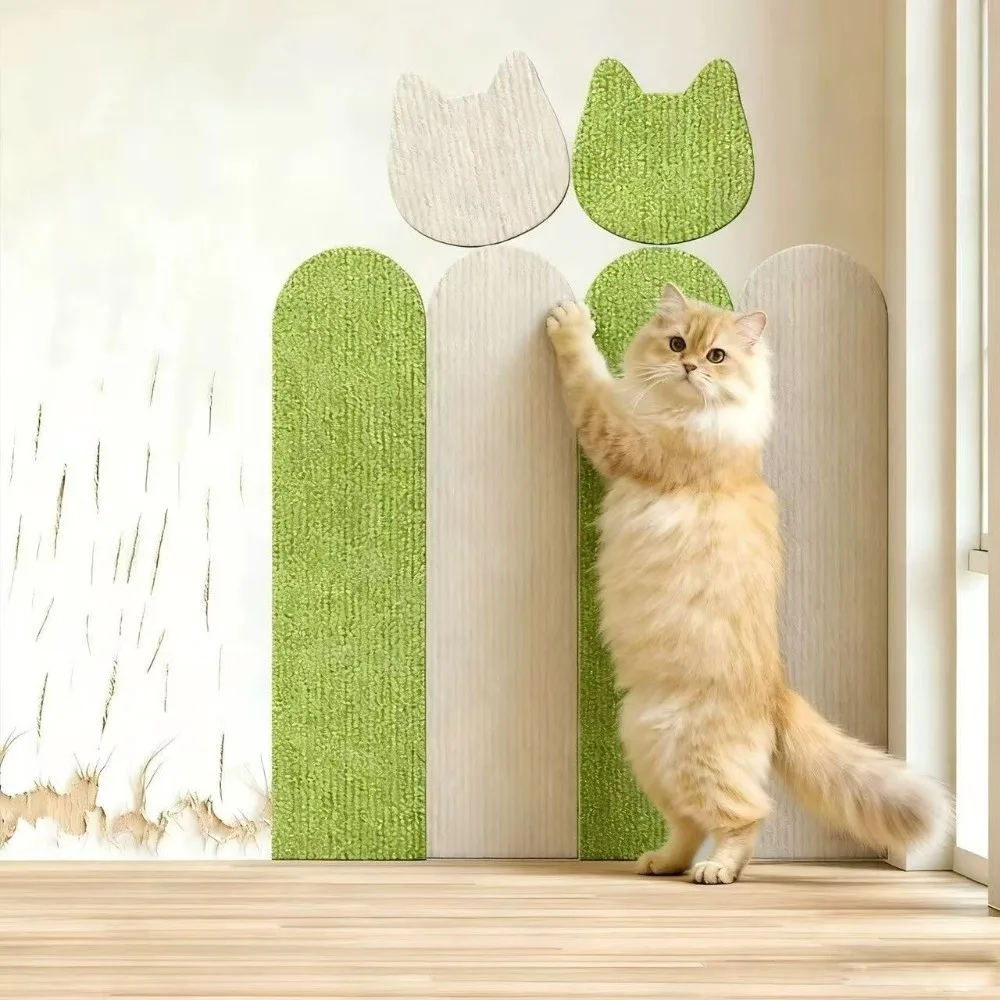 Self-Adhesive Cat Scratching Board No Shedding Non-Damaging To Claws Wall Sticker Trimmable Wear-Resistant Cat Scratcher Mat
