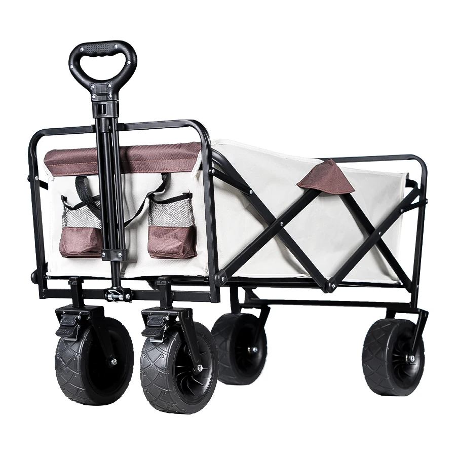 

Collapsible Utility Beach Wagon 500lb Large Capacity Heavy folding wagon Outdoor Trolley Portable Garden Camping