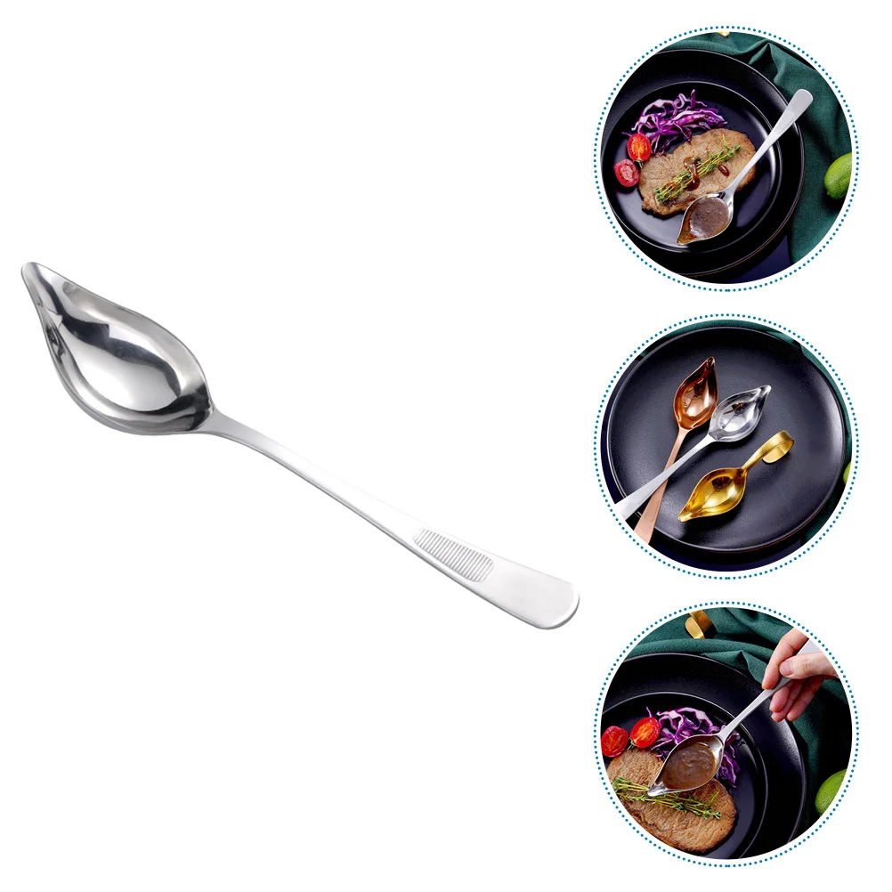 

Stainless Steel Spoon Sturdy Spoons Decorate Cooking Gravy Dressing Gravies Dessert Sauces