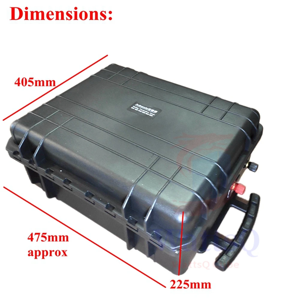 waterproof 48V 120Ah Lifepo4 lithium battery BMS Wheeled trolley case for 7200W Scooter Tricycle mower boat + 10A charger