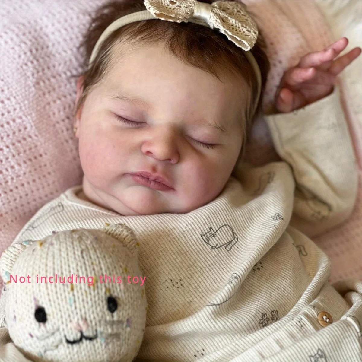 

BZDOLL 50CM Asleep Reborn Doll, Cloth Body & Vinyl, 3D Skin with Veins, Real Newborn Toy, Kids Birthday Gift