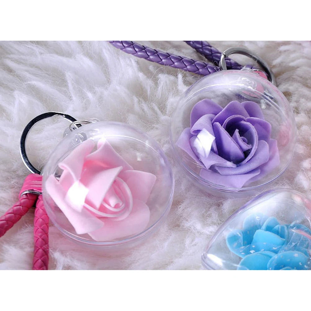 

5pcs Transparent Plastic Christmas Ball Ornaments Clear Candy Confetti Gift Box Wedding Party Decor Pendant Bauble 8Cm