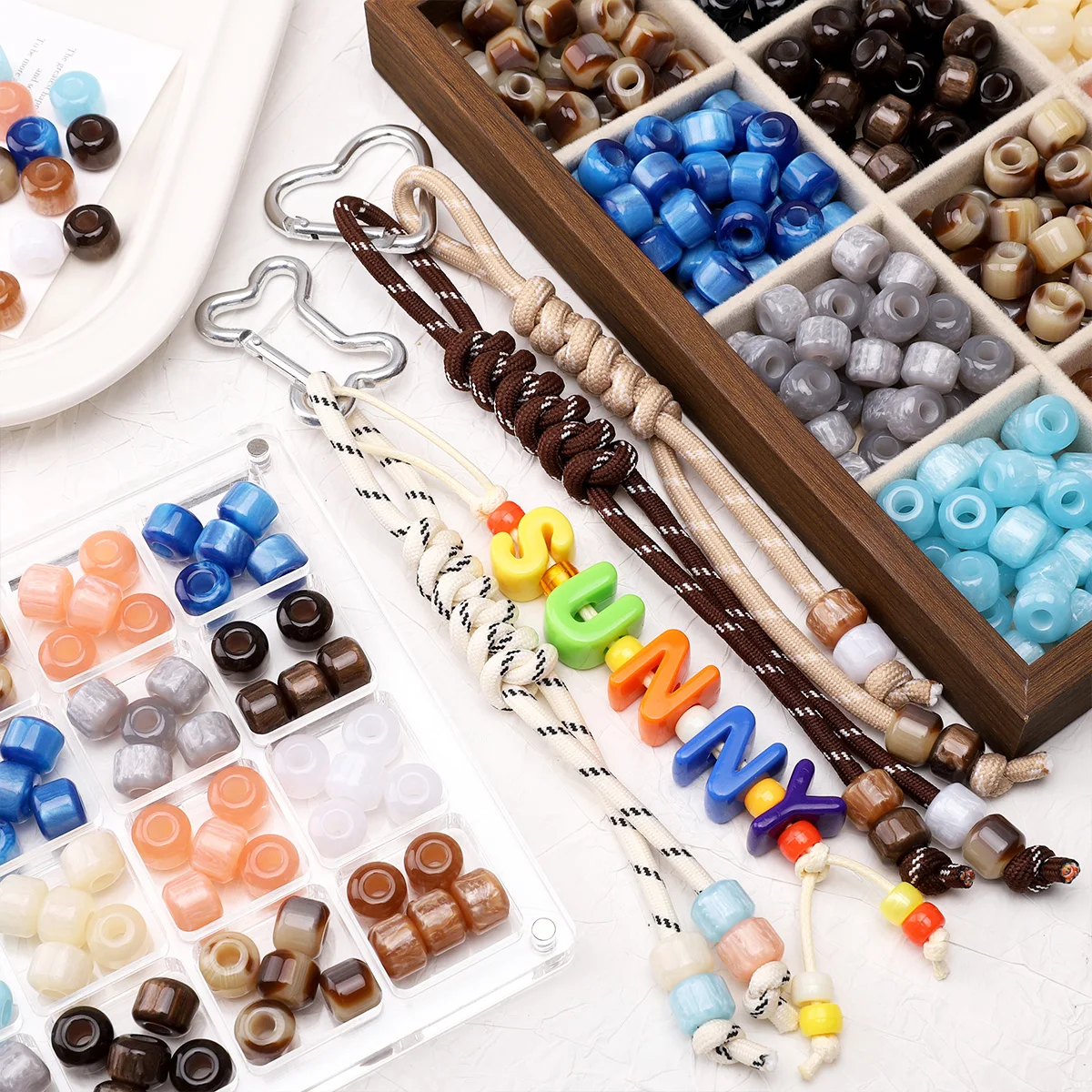 10pcs 12x10mm Big Hole Resin Beads Loose Spacer Beads For Making Bracelets Necklace Key Chain DIY Jewelry Accessories