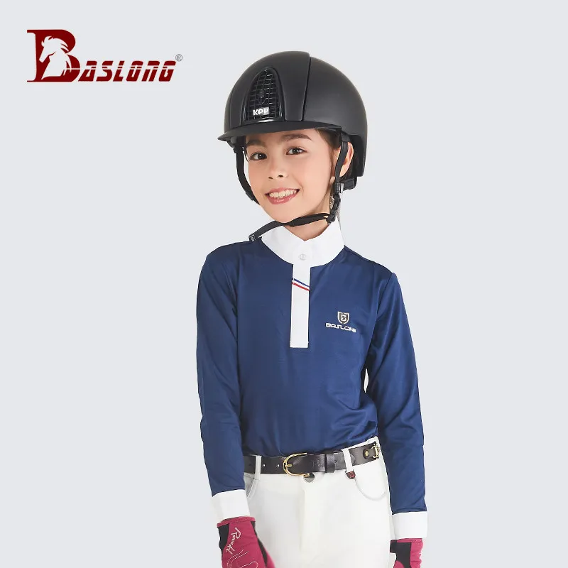 polo-a-manches-longues-baslong-pour-enfants-protection-solaire-estivale-haut-d'equitation-respirant-t-shirt-pour-vetements-d'equitation