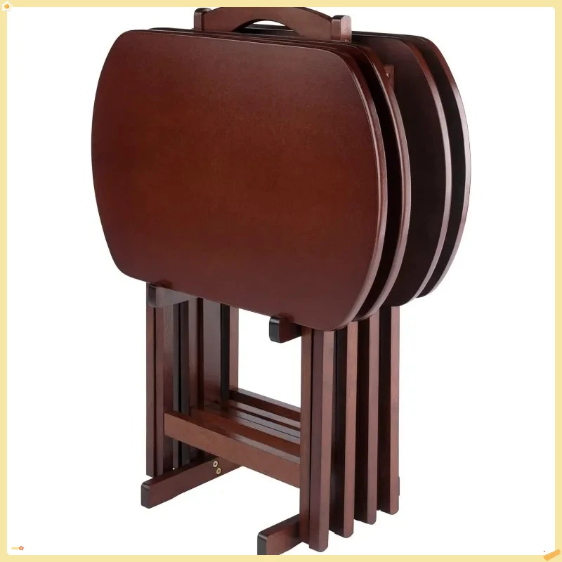 مجموعة صينية تلفزيون خشبية وطاولة للوجبات الخفيفة - استخدام غرفة المعيشة المحمولة